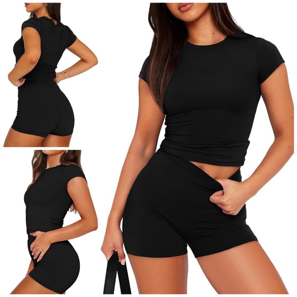 Women's Casual Summer Outfits 2 Piece Short Matching Lounge Sets